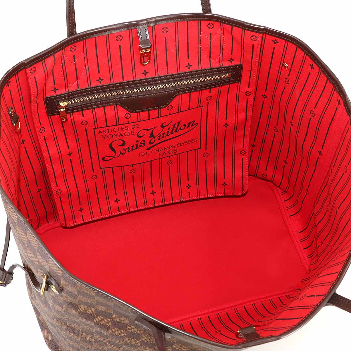 Damier Neverfull GM Tote Bag Ebene Cerise N51106 Purse