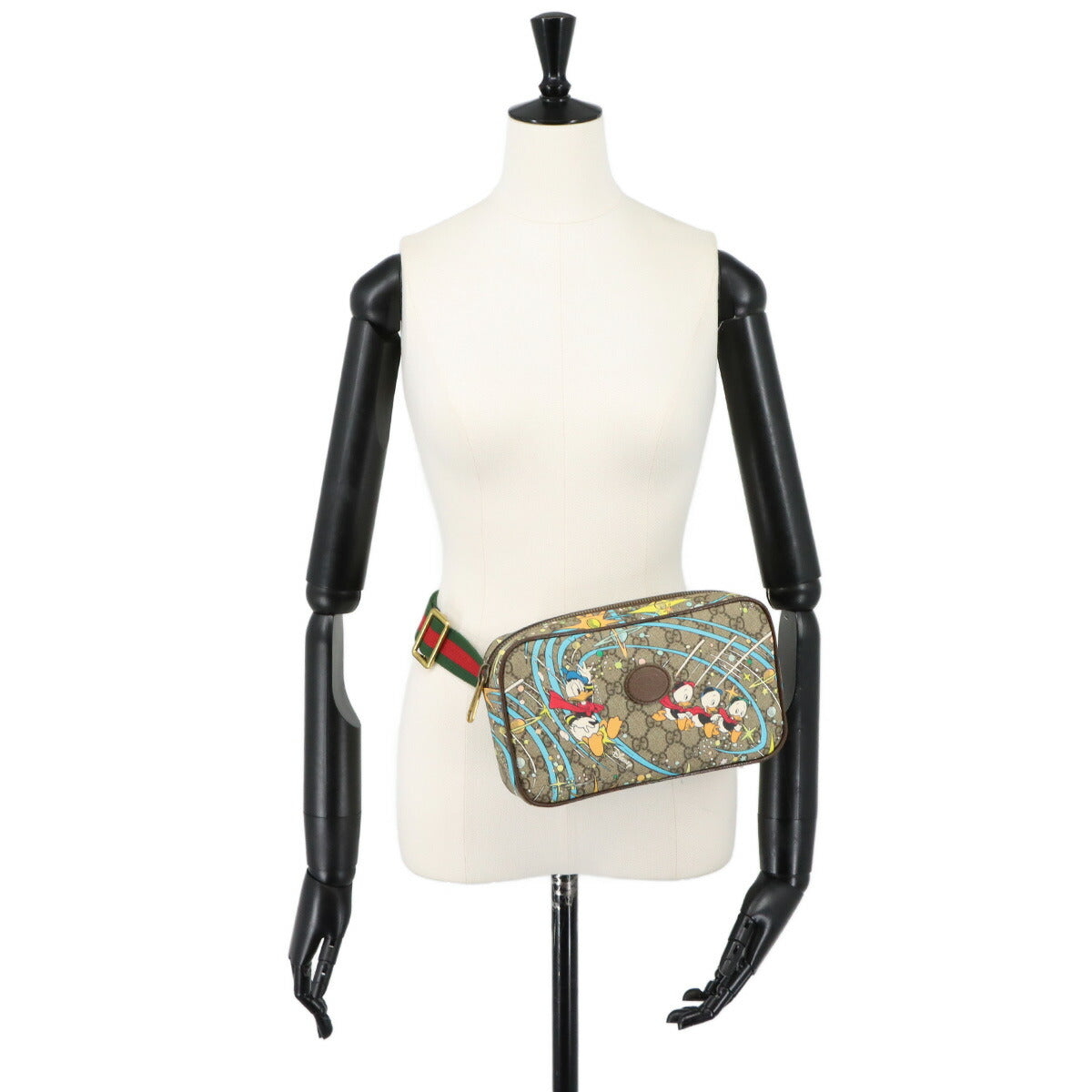 DISNEY Belt Bag GG Supreme Canvas Donald Duck Brown 602695