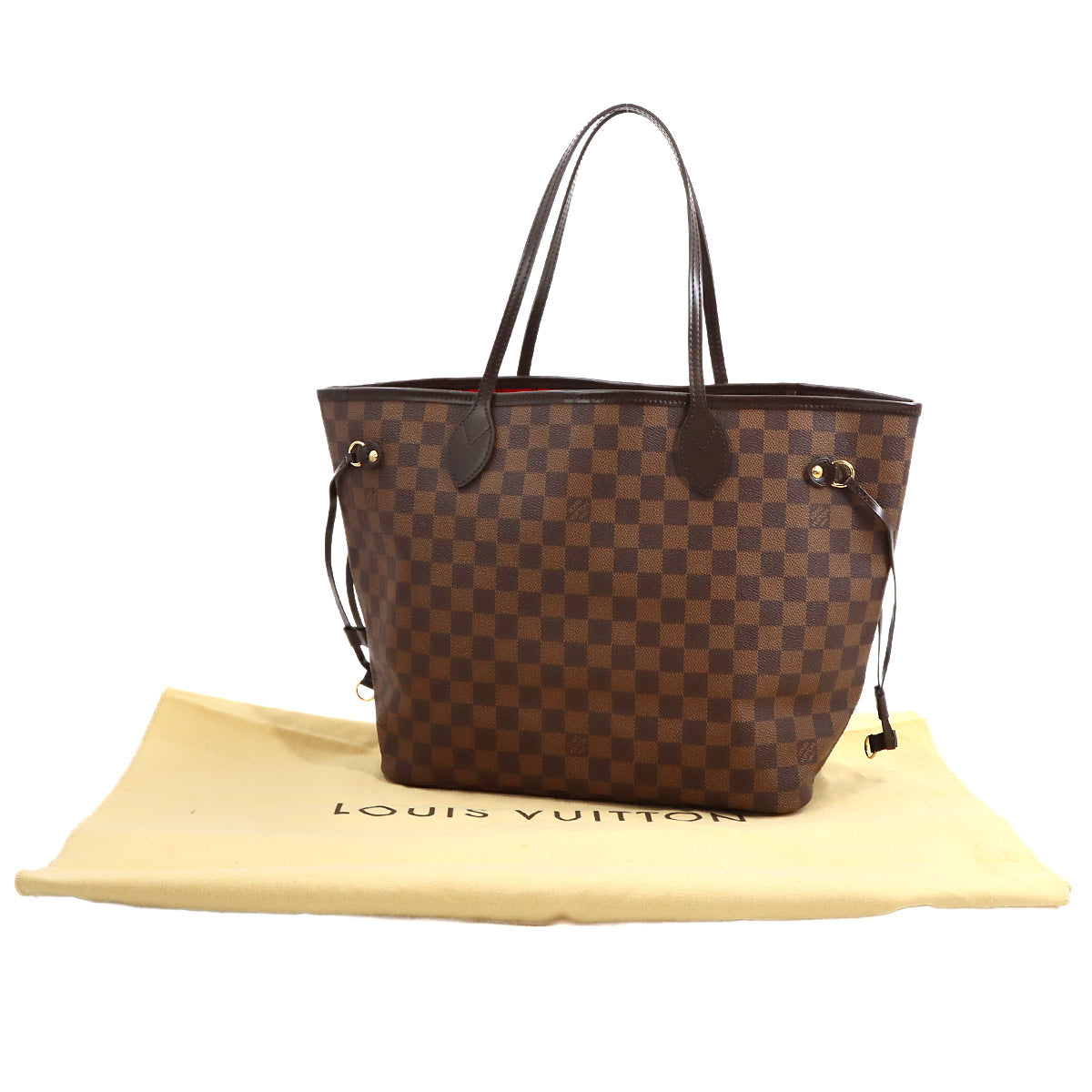 Damier Neverfull MM Tote Bag Ebene Cerise N51105 Purse