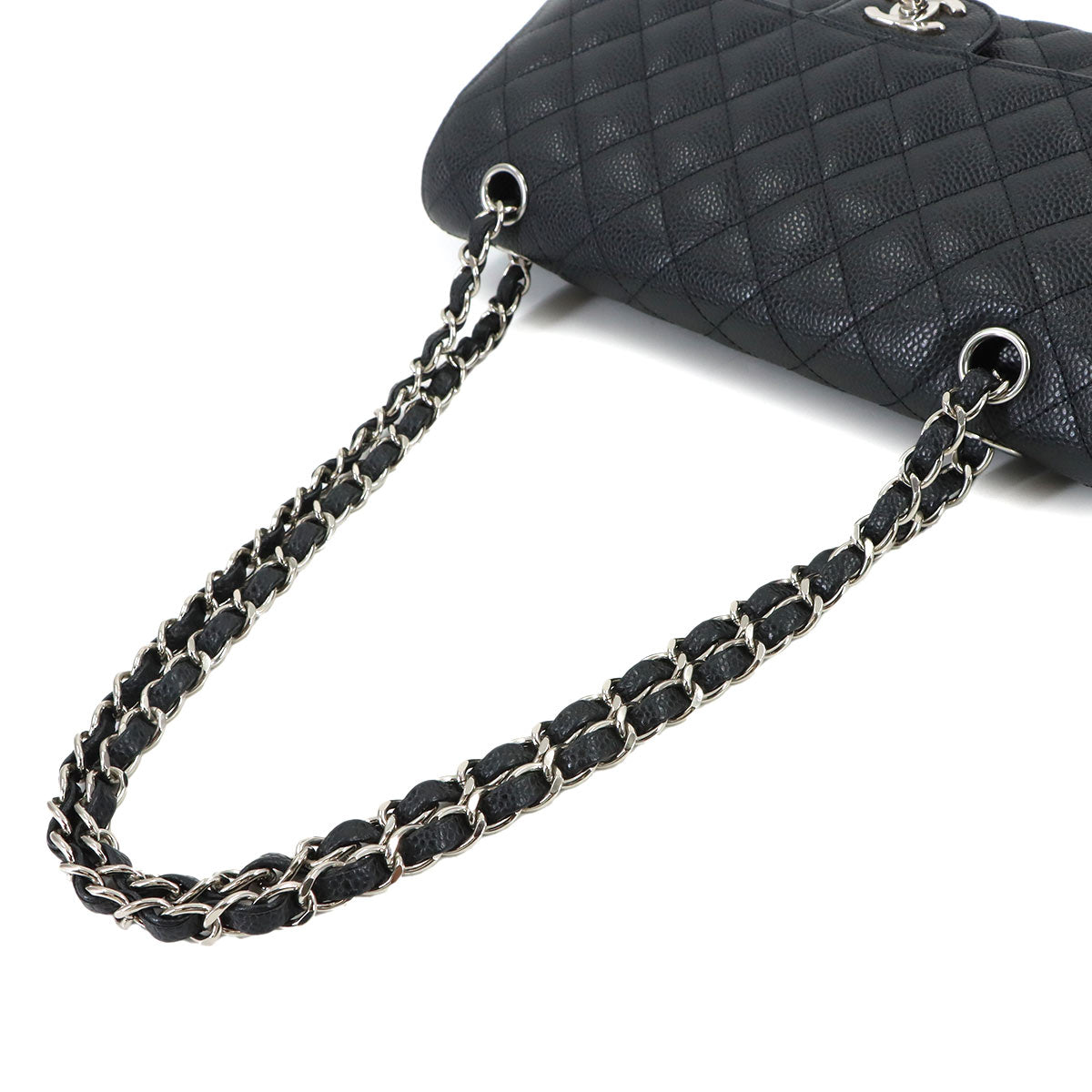 Matelasse 25 Chain Shoulder Bag Leather Black A01112