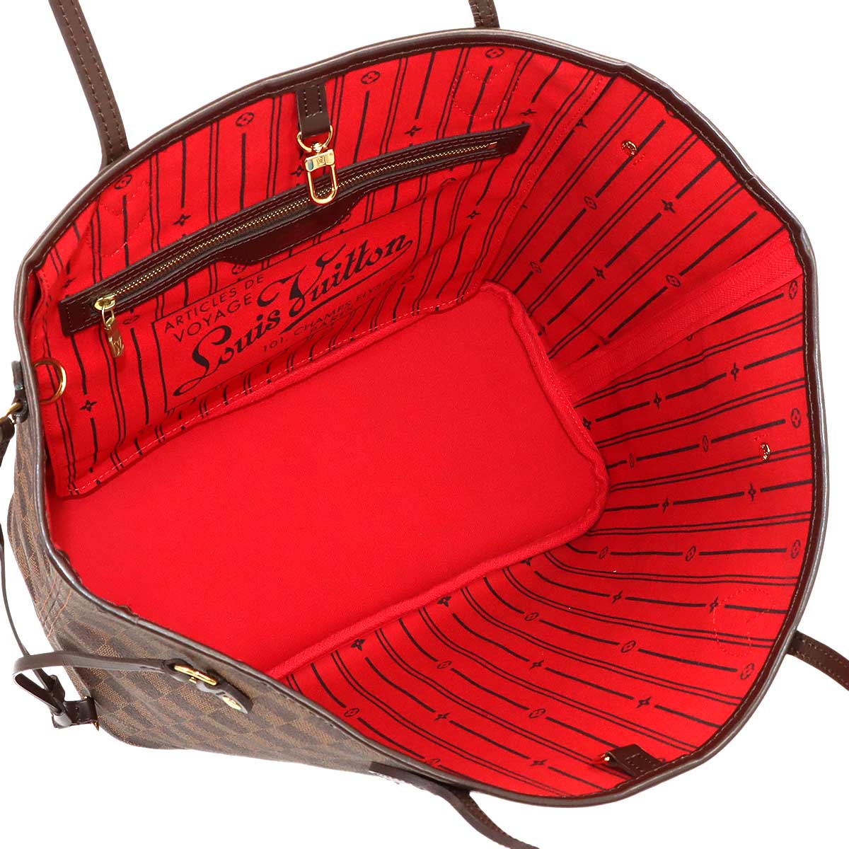 Damier Neverfull MM Tote Bag Ebene Cerise N51105 Purse