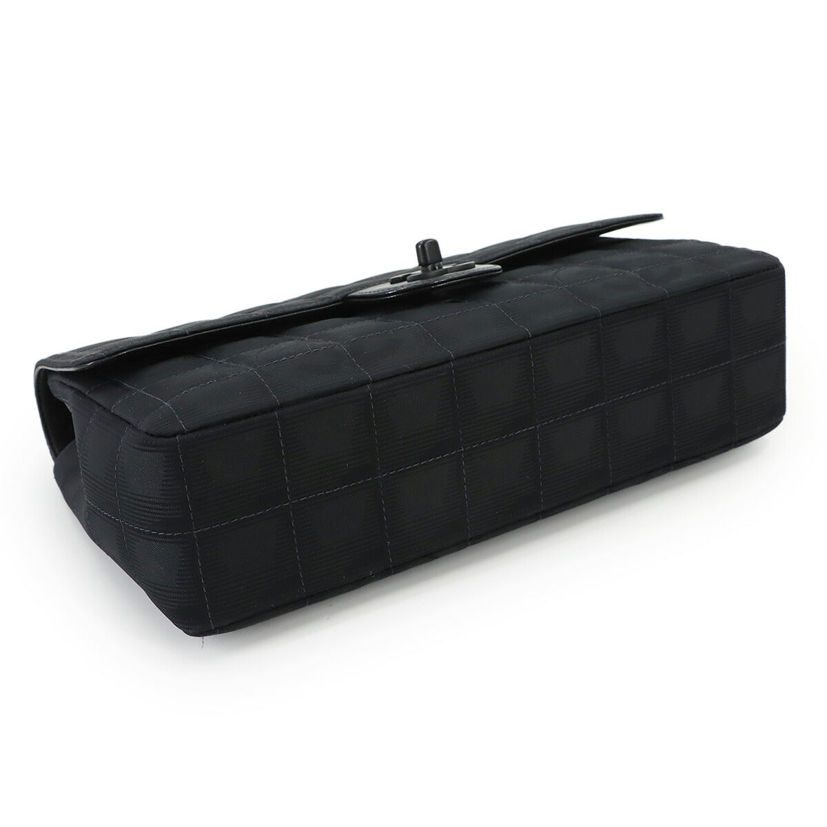 New Travel Line Chain Shoulder Bag Nylon Leather Black A15285
