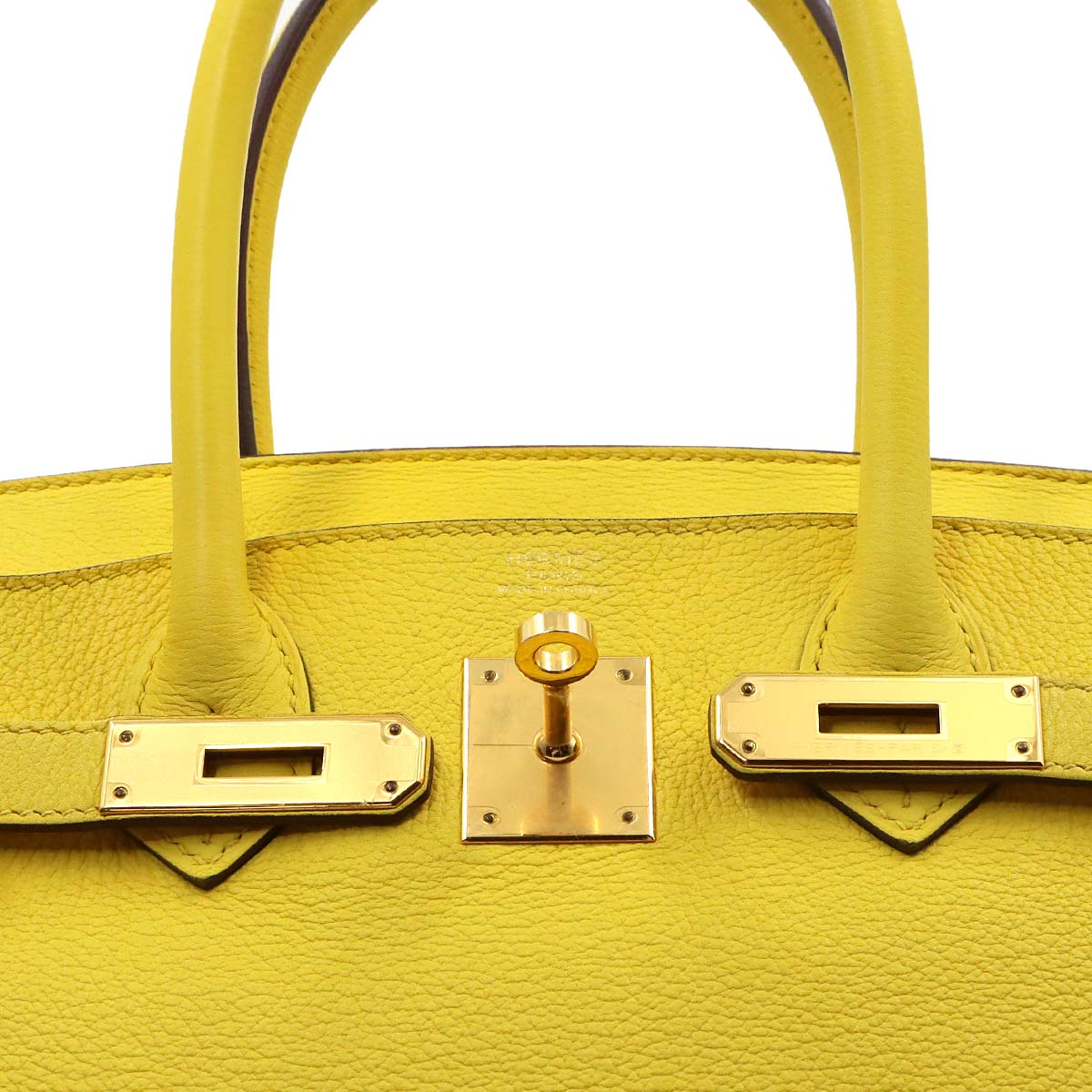 Birkin 30 Taurillon Novillo Jaune de Naples Hand Bag Yellow