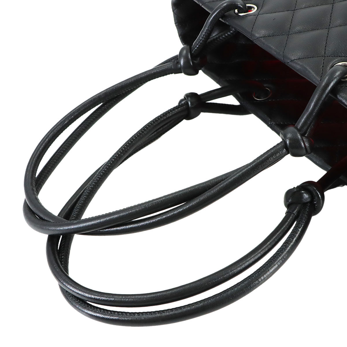 Cambon Line Medium Tote Bag Leather Enamel Black A25167 Purse