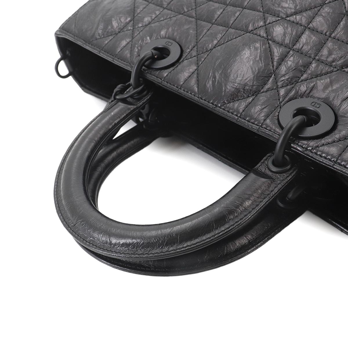 Lady D-Sire Hand Shoulder Bag Leather Black Purse