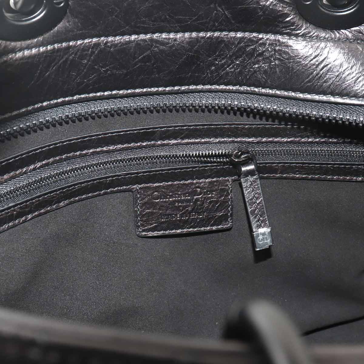Lady D-Sire Hand Shoulder Bag Leather Black Purse
