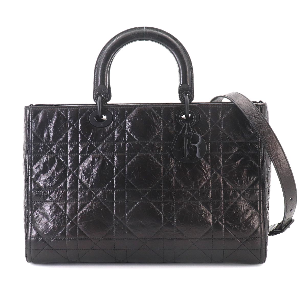 Lady D-Sire Hand Shoulder Bag Leather Black Purse