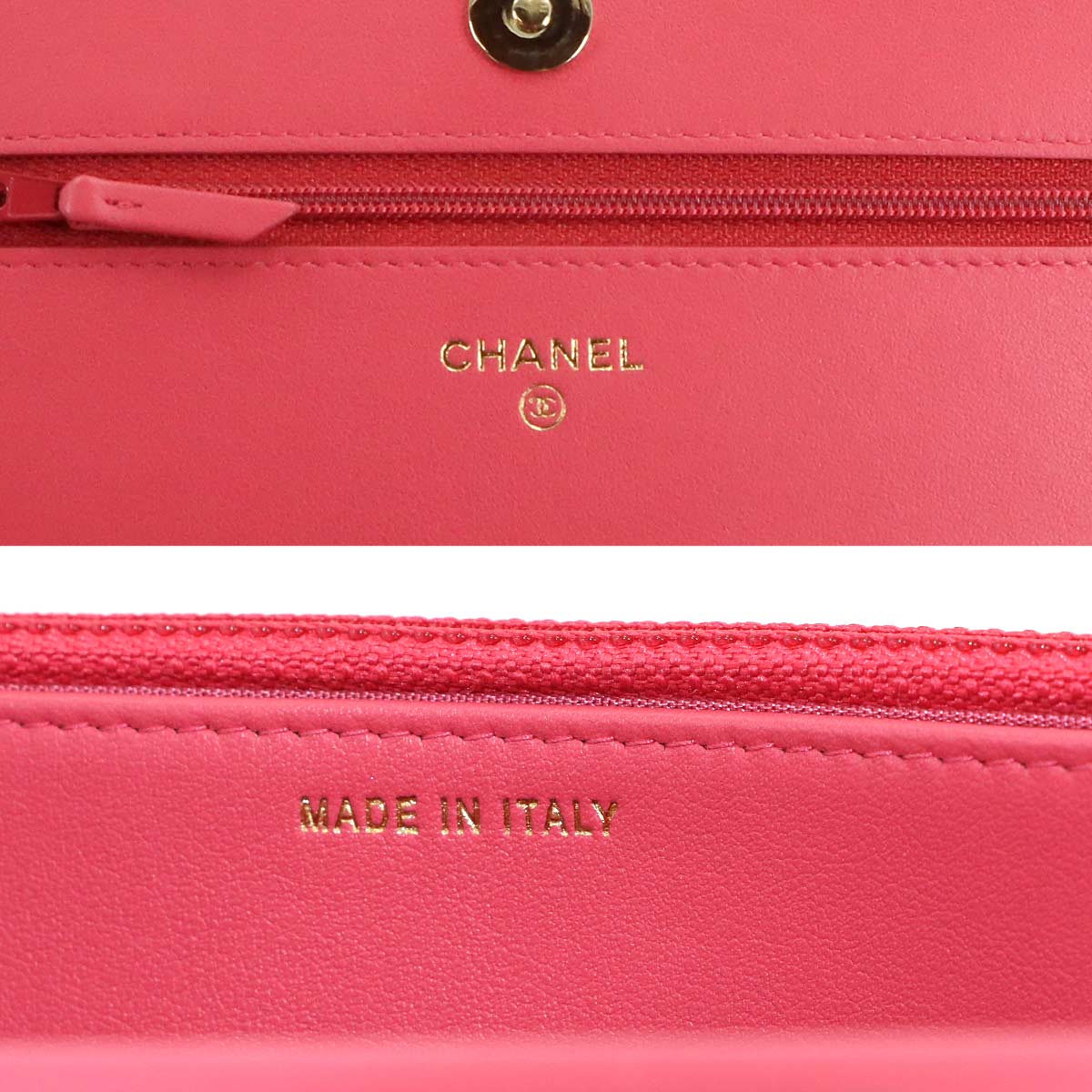 CC Filigree Chain Wallet Leather Pink A84451