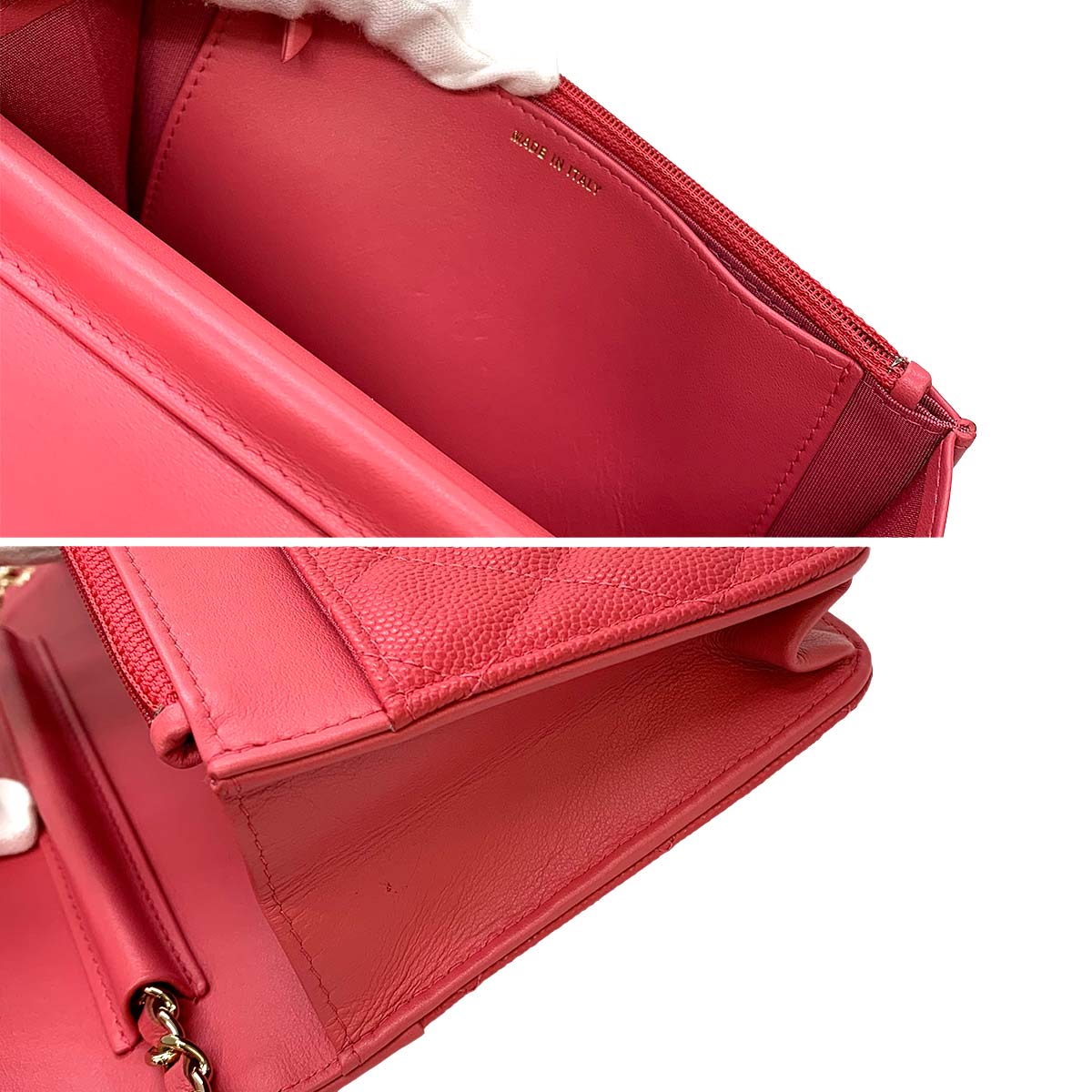 CC Filigree Chain Wallet Leather Pink A84451