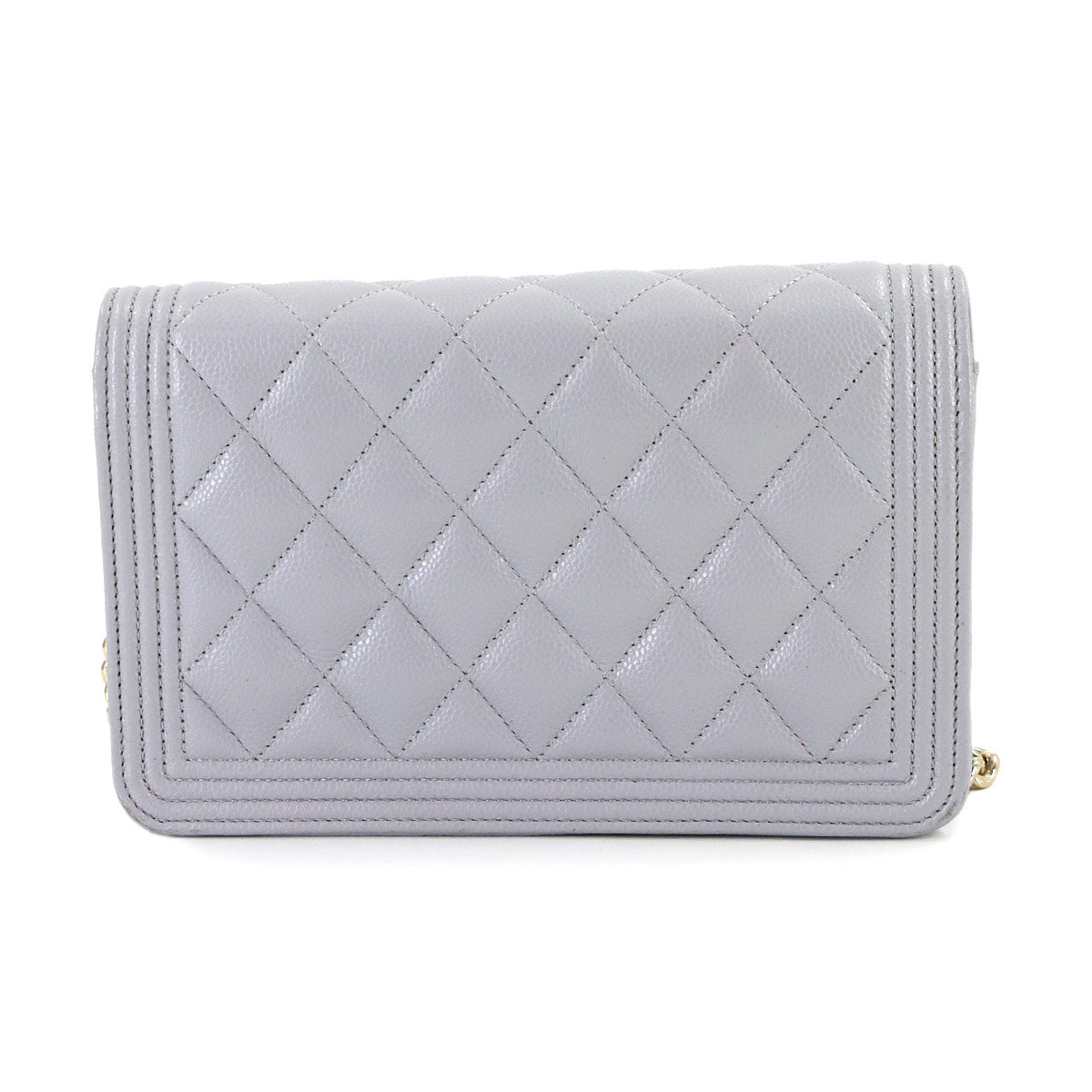 Boychanel Chain Wallet Leather Gray AP1117 Purse