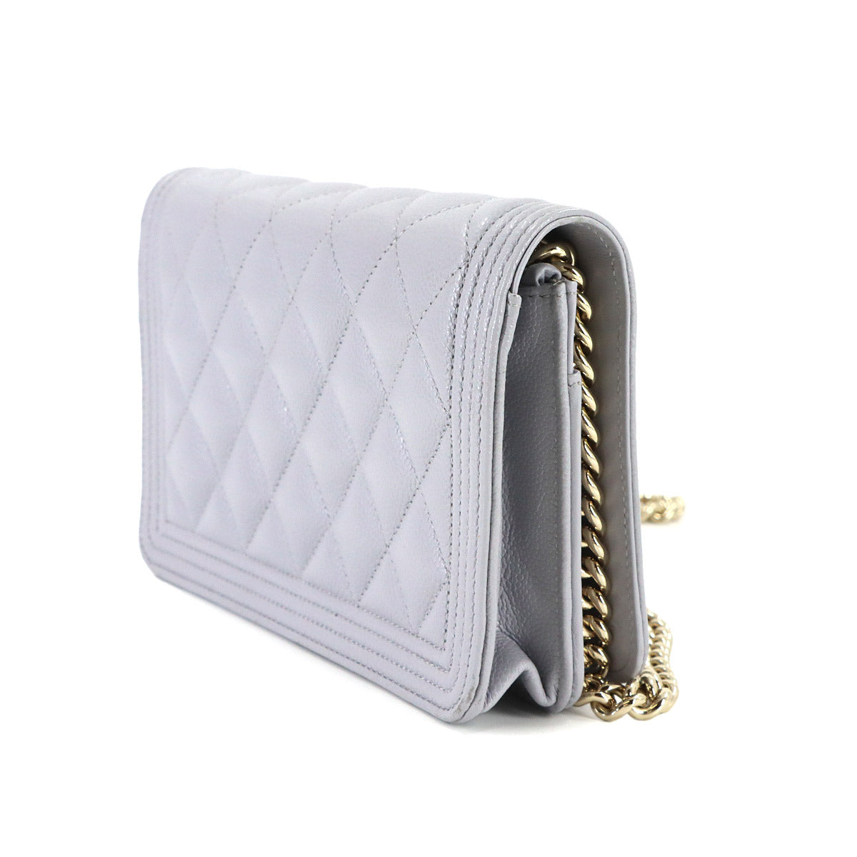 Boychanel Chain Wallet Leather Gray AP1117 Purse