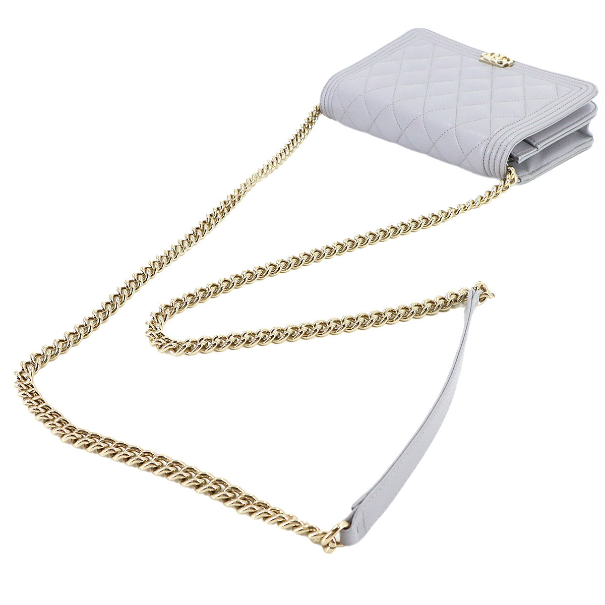 Boychanel Chain Wallet Leather Gray AP1117 Purse