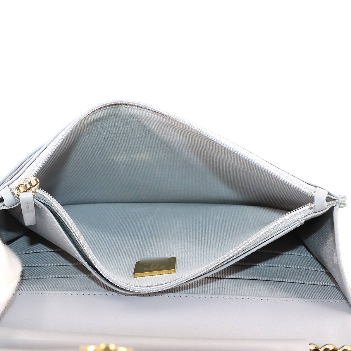 Boychanel Chain Wallet Leather Gray AP1117 Purse