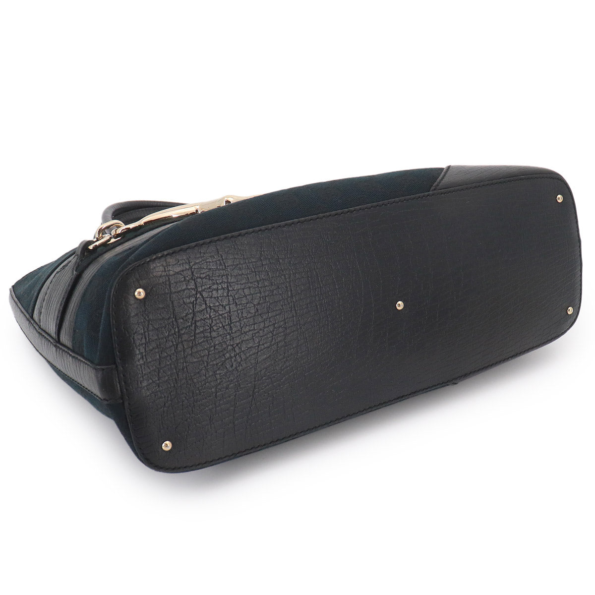 Horsebit Tote Bag GG Canvas Leather Black 137385 Purse