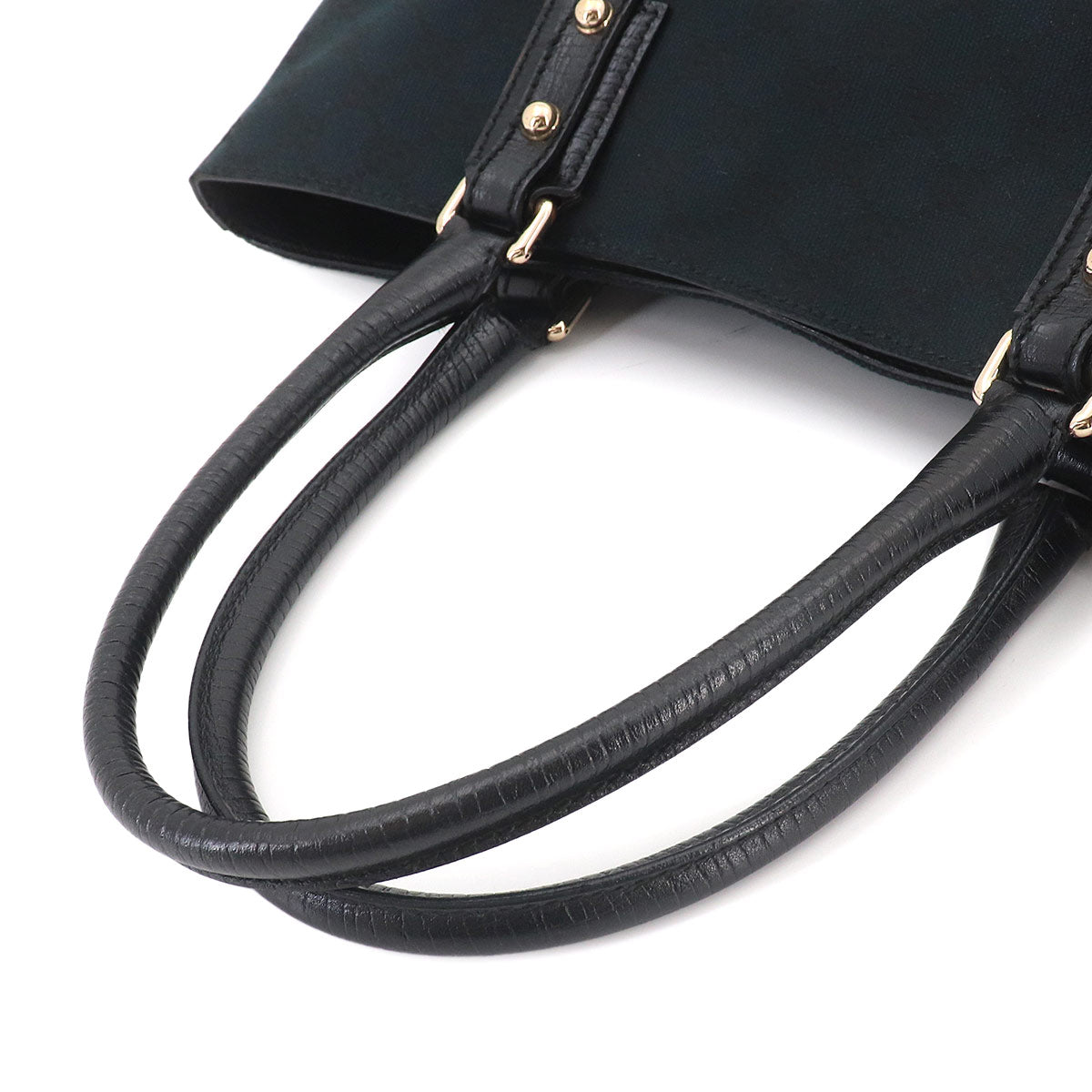 Horsebit Tote Bag GG Canvas Leather Black 137385 Purse
