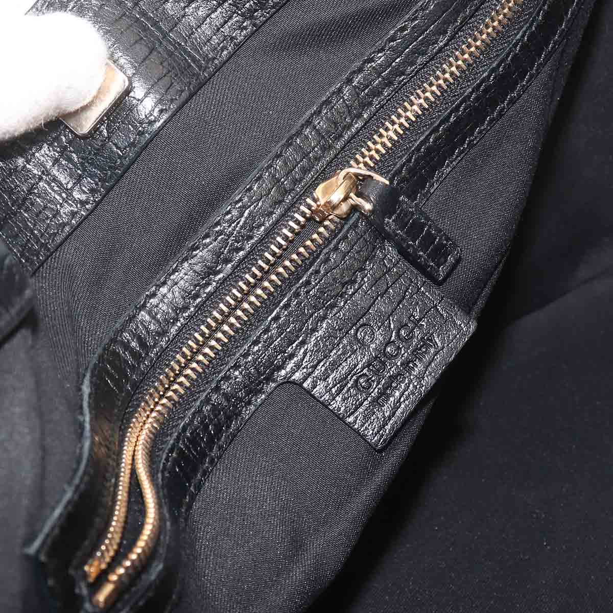 Horsebit Tote Bag GG Canvas Leather Black 137385 Purse