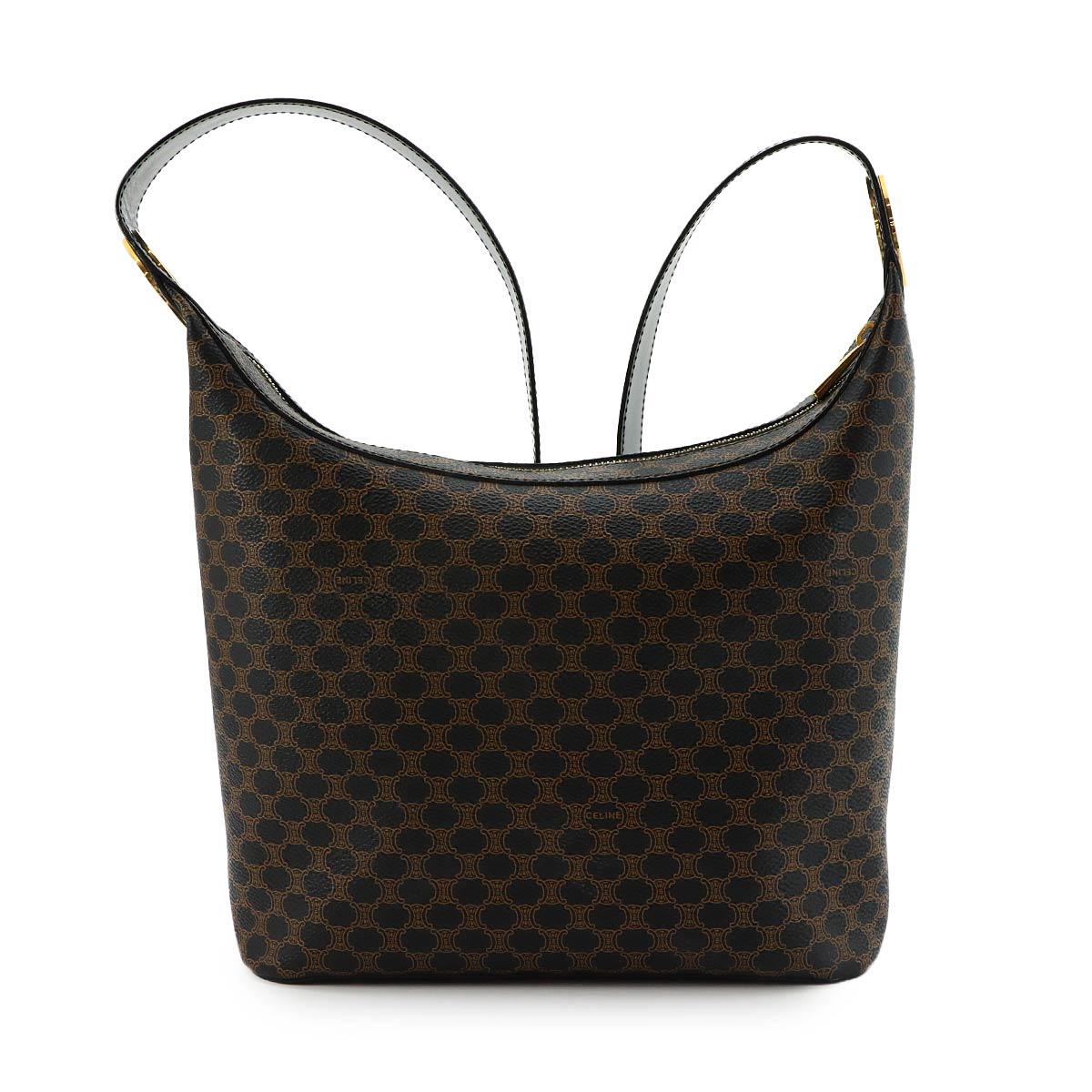 Macadam Shoulder Bag PVC Leather Black Brown Vintage Purse