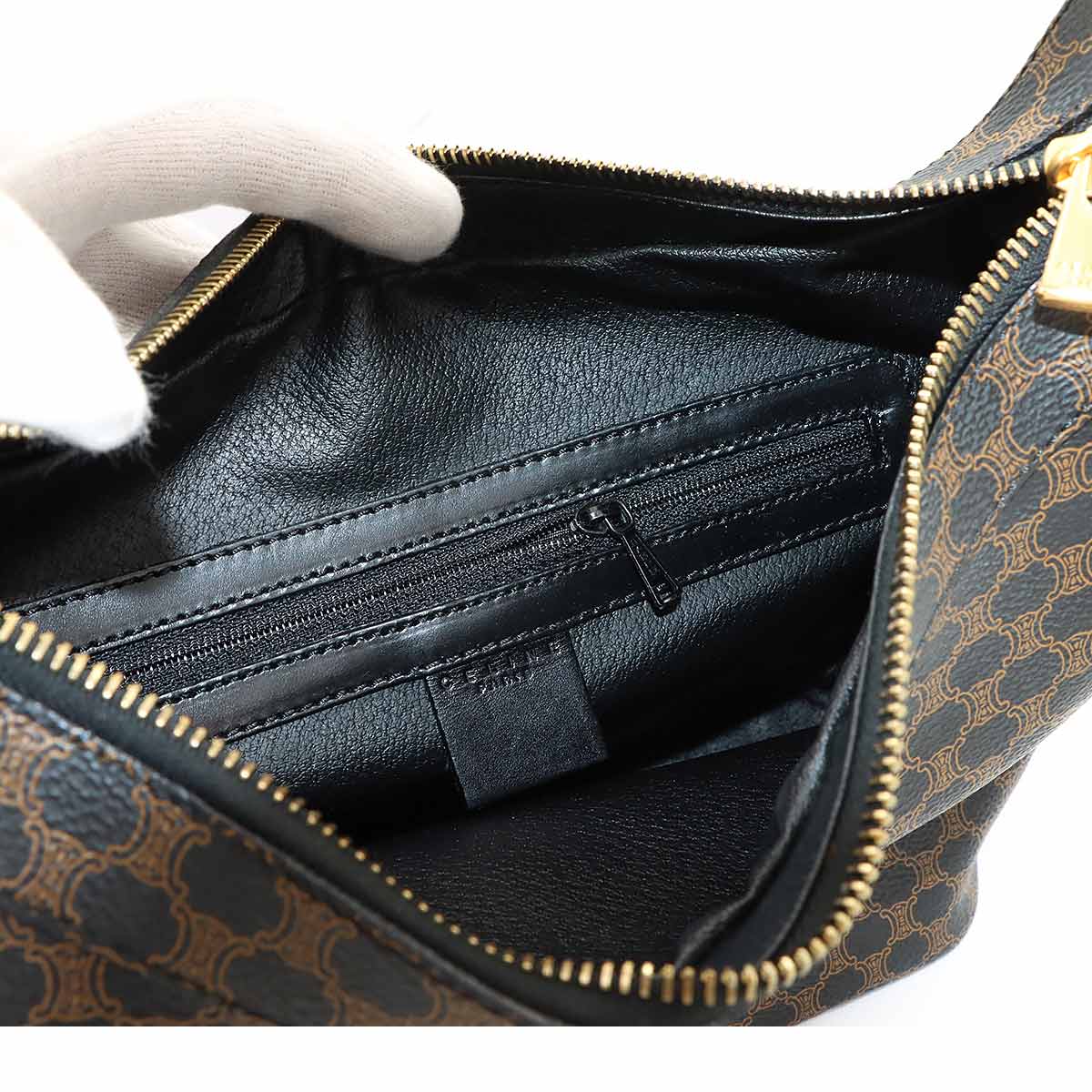 Macadam Shoulder Bag PVC Leather Black Brown Vintage Purse