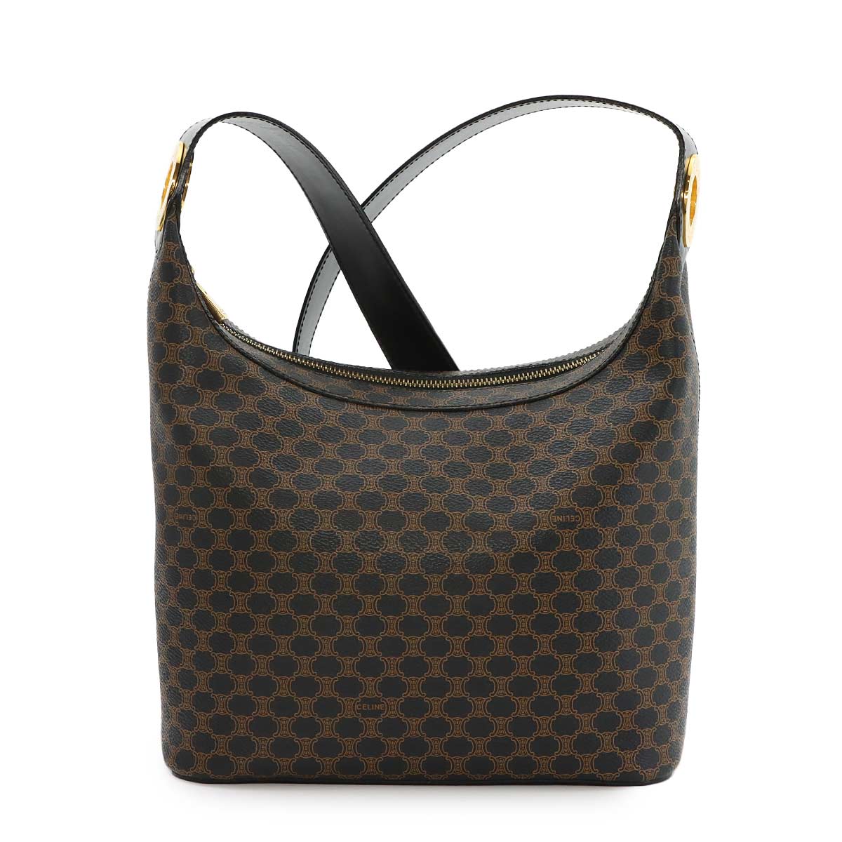 Macadam Shoulder Bag PVC Leather Black Brown Vintage Purse