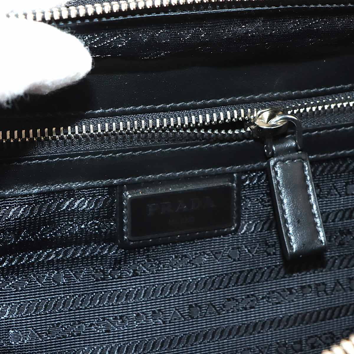 Brique Hand Shoulder Bag Saffiano Leather Talco Nero 2VH069