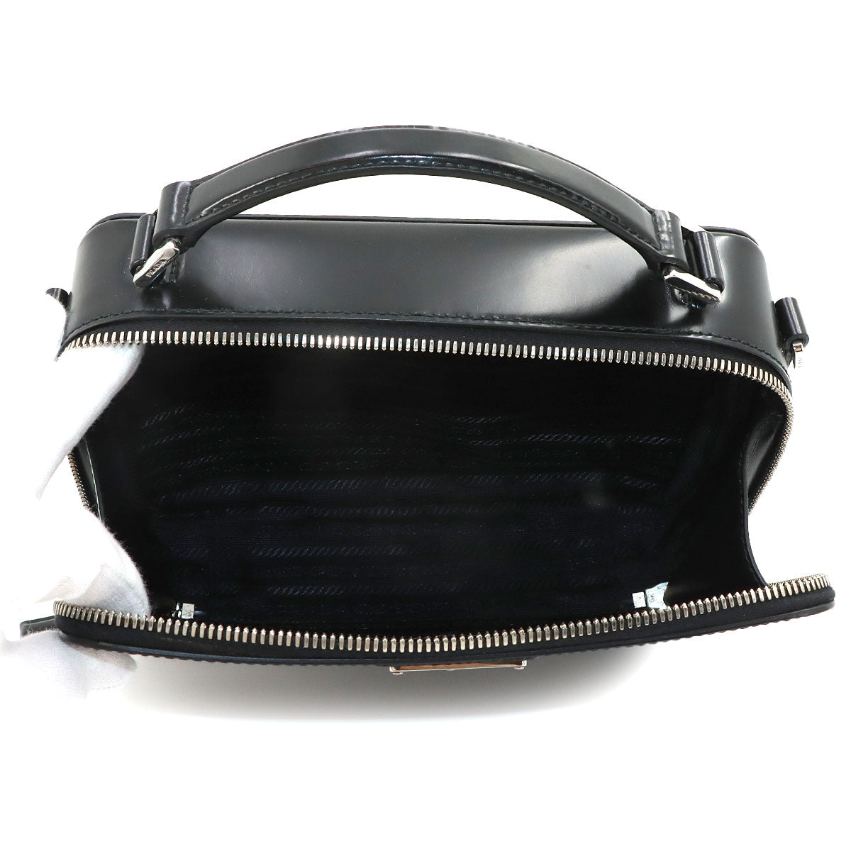 Brique 2way Hand Shoulder Bag Leather Nero Black 2VH069 Purse