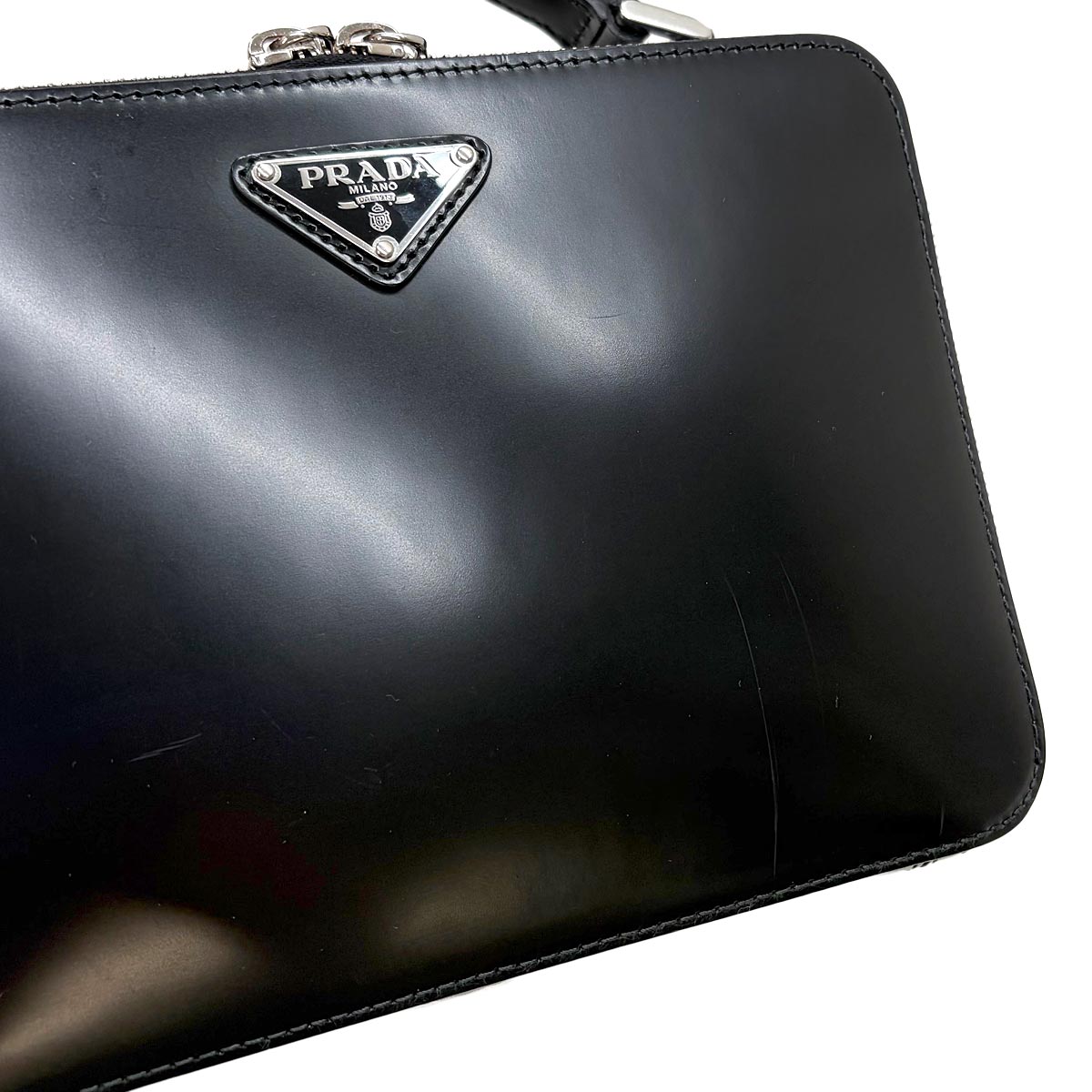 Brique 2way Hand Shoulder Bag Leather Nero Black 2VH069 Purse