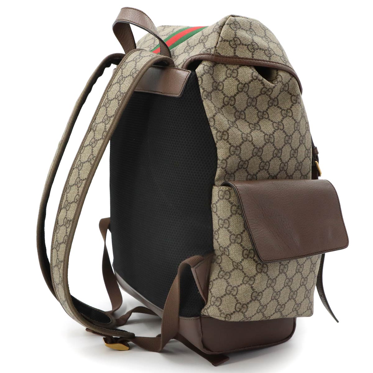 Ophidia Backpack GG Supreme Canvas Leather Beige Brown 598140