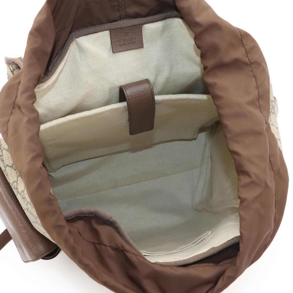 Ophidia Backpack GG Supreme Canvas Leather Beige Brown 598140
