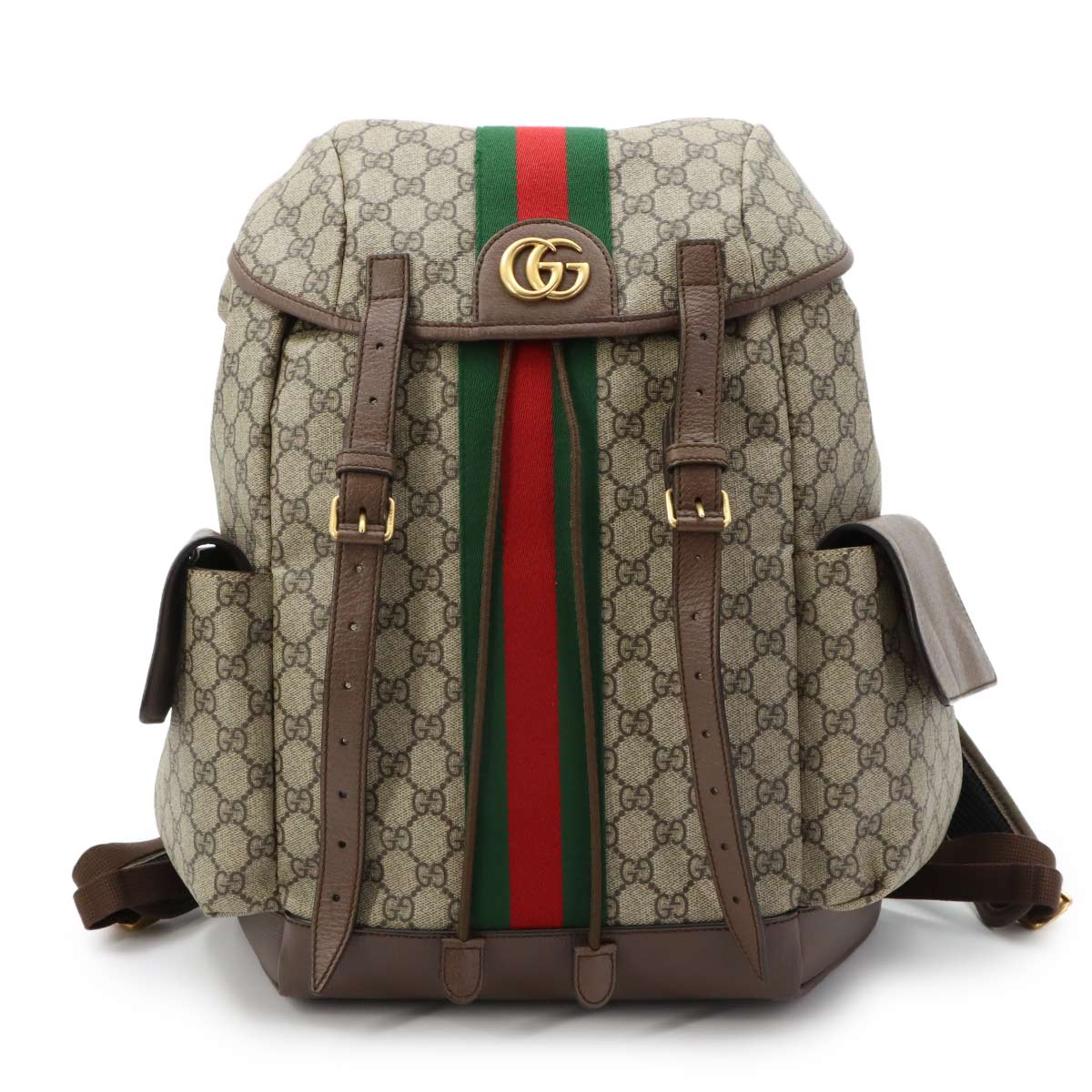 Ophidia Backpack GG Supreme Canvas Leather Beige Brown 598140