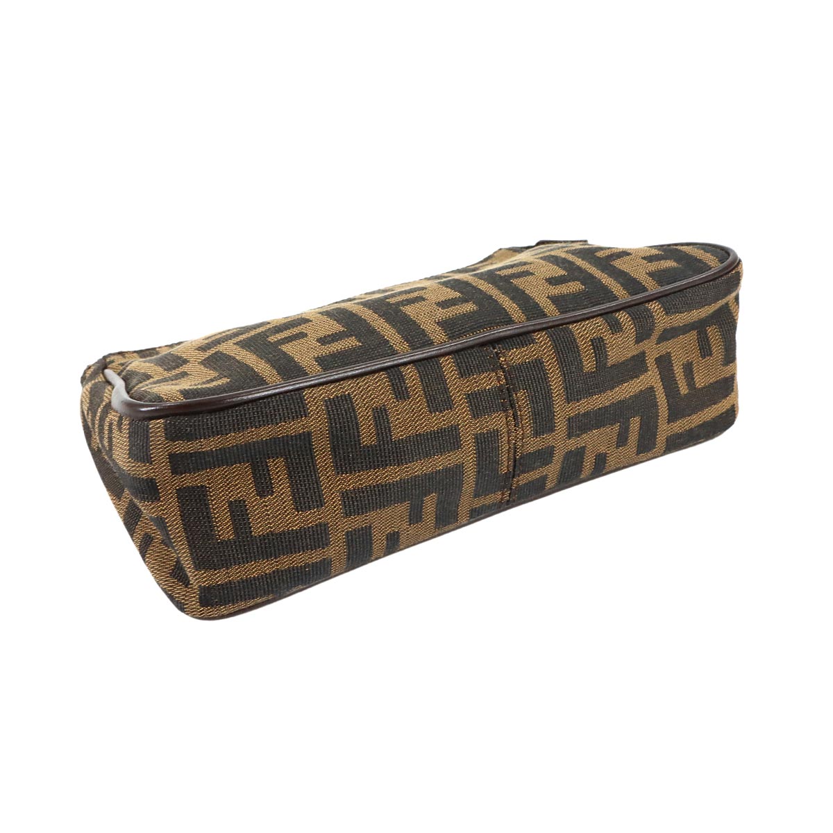 Zucca Pouch Canvas Leather Brown Vintage Purse