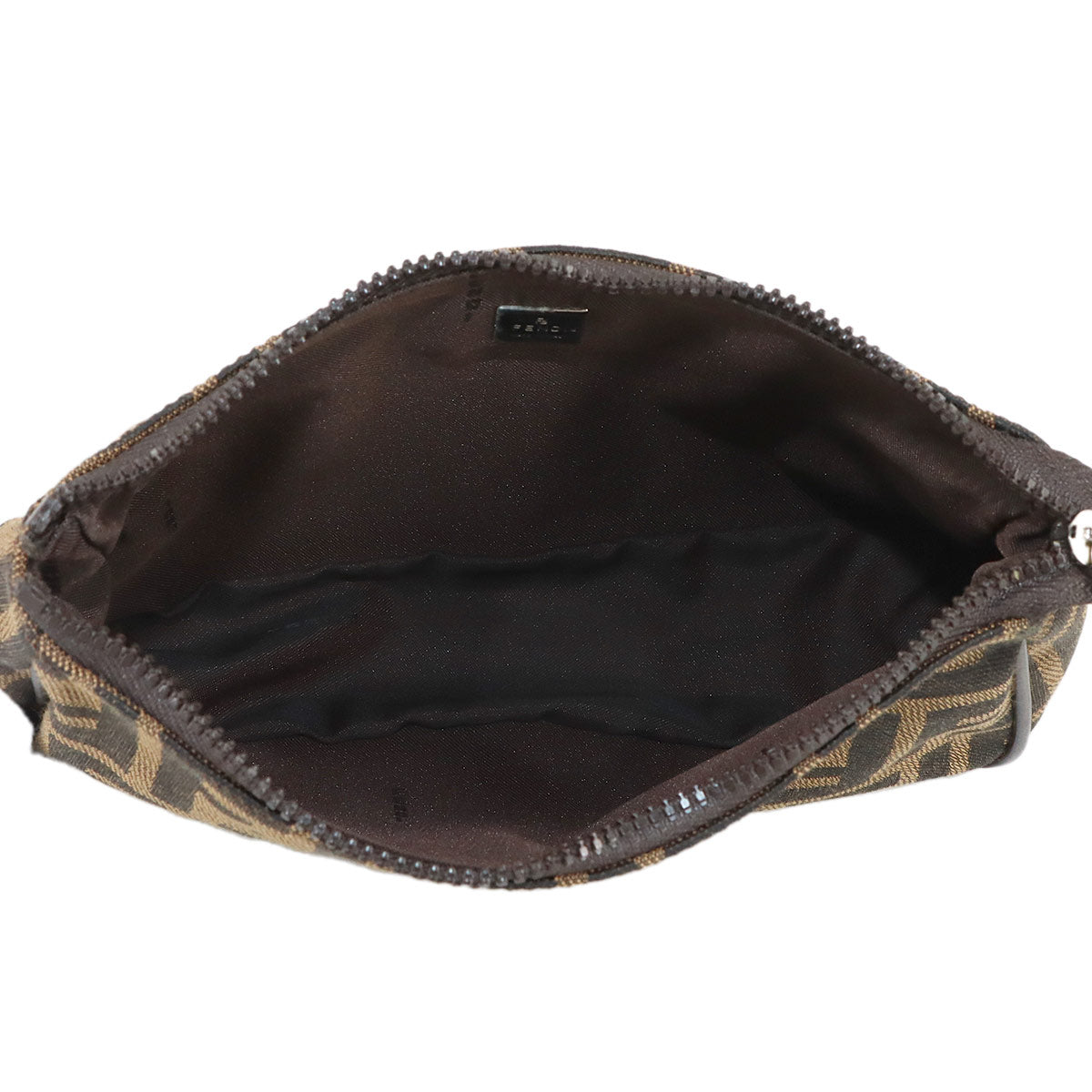 Zucca Pouch Canvas Leather Brown Vintage Purse
