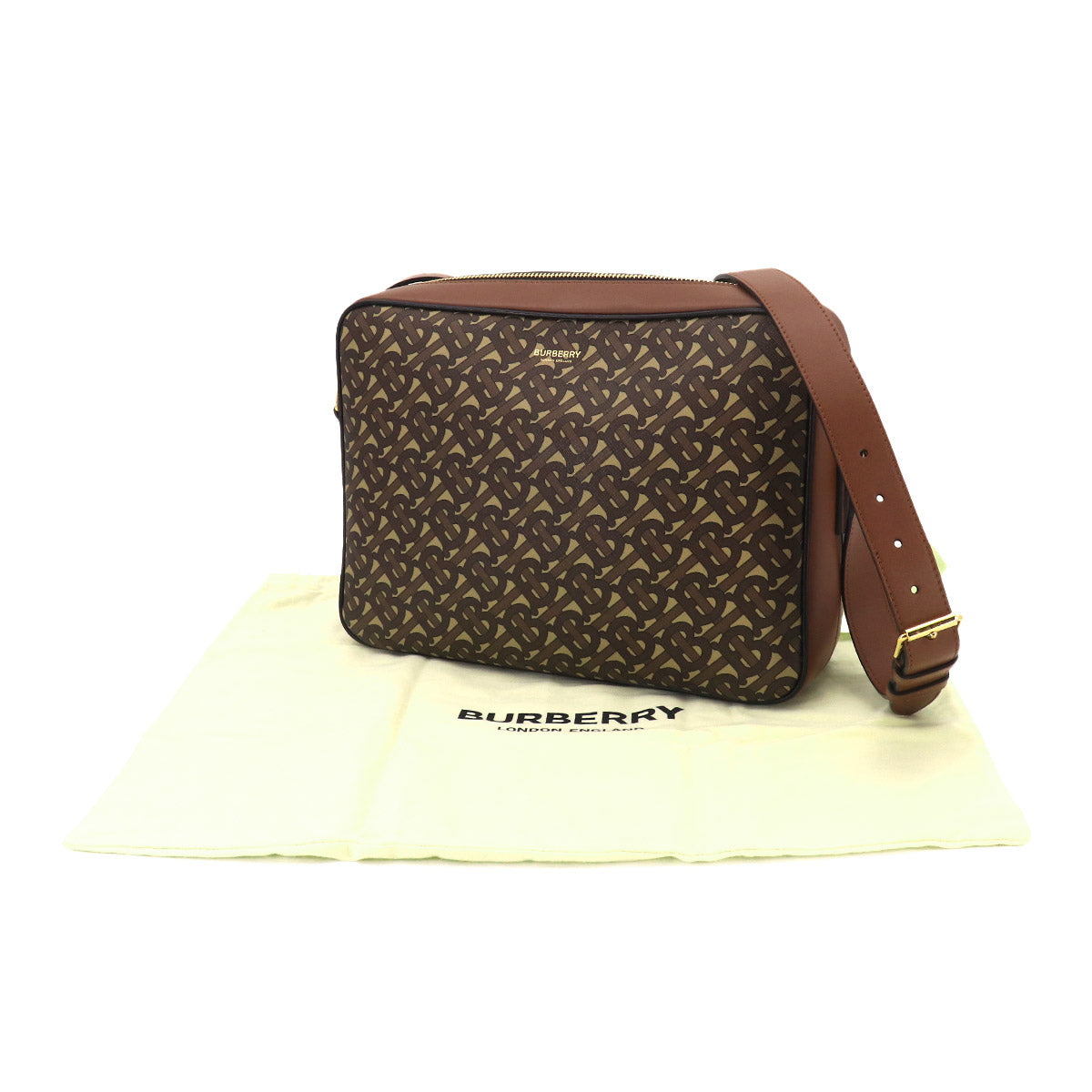 TB Monogram Shoulder Bag PVC Leather Brown 8022188
