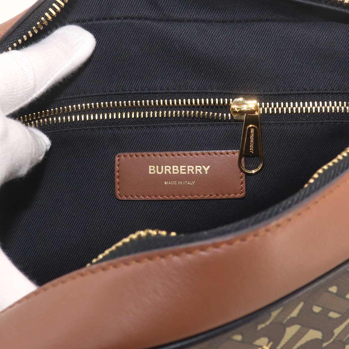 TB Monogram Shoulder Bag PVC Leather Brown 8022188