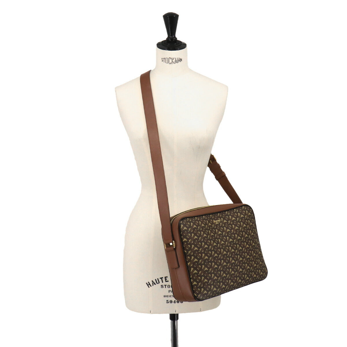 TB Monogram Shoulder Bag PVC Leather Brown 8022188