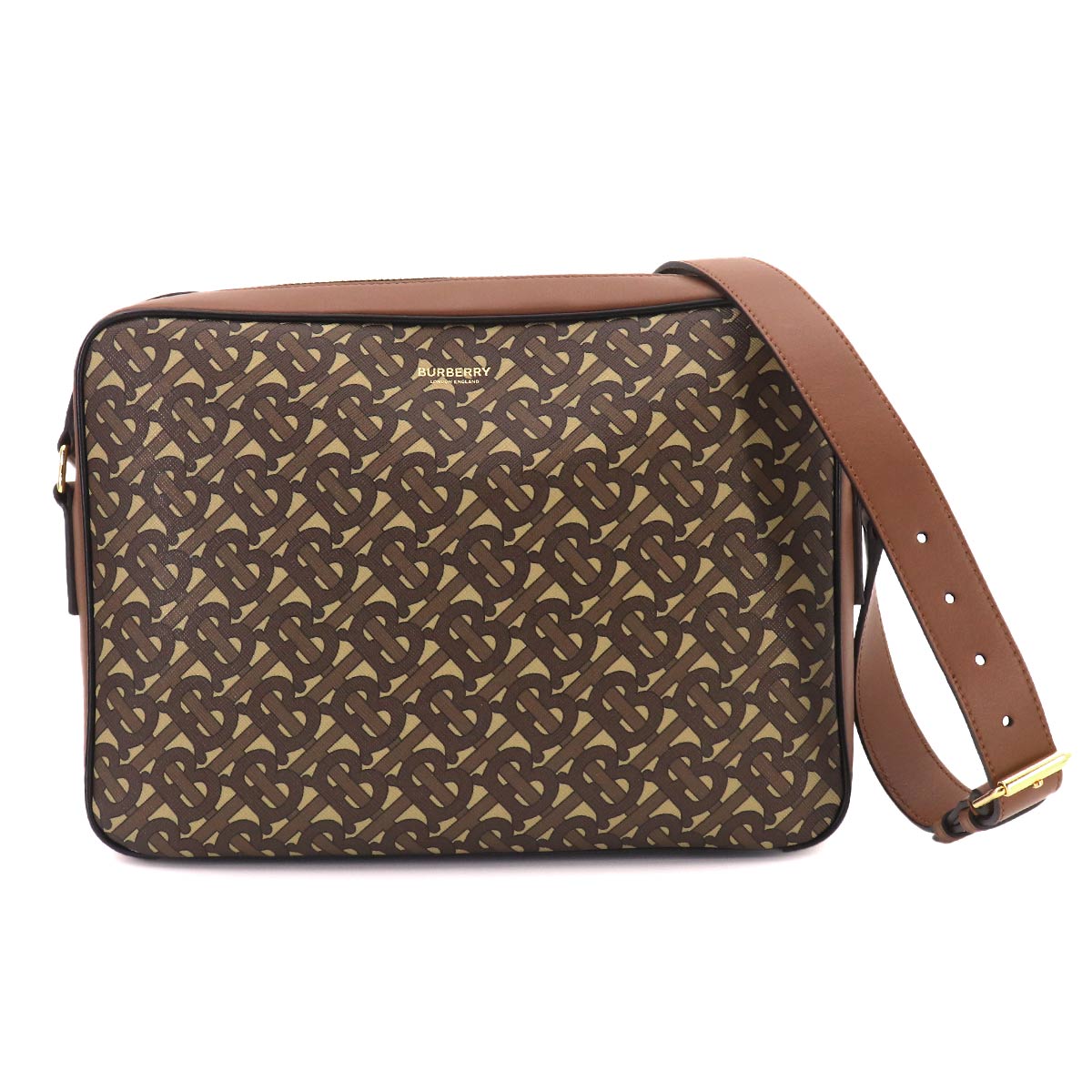 TB Monogram Shoulder Bag PVC Leather Brown 8022188