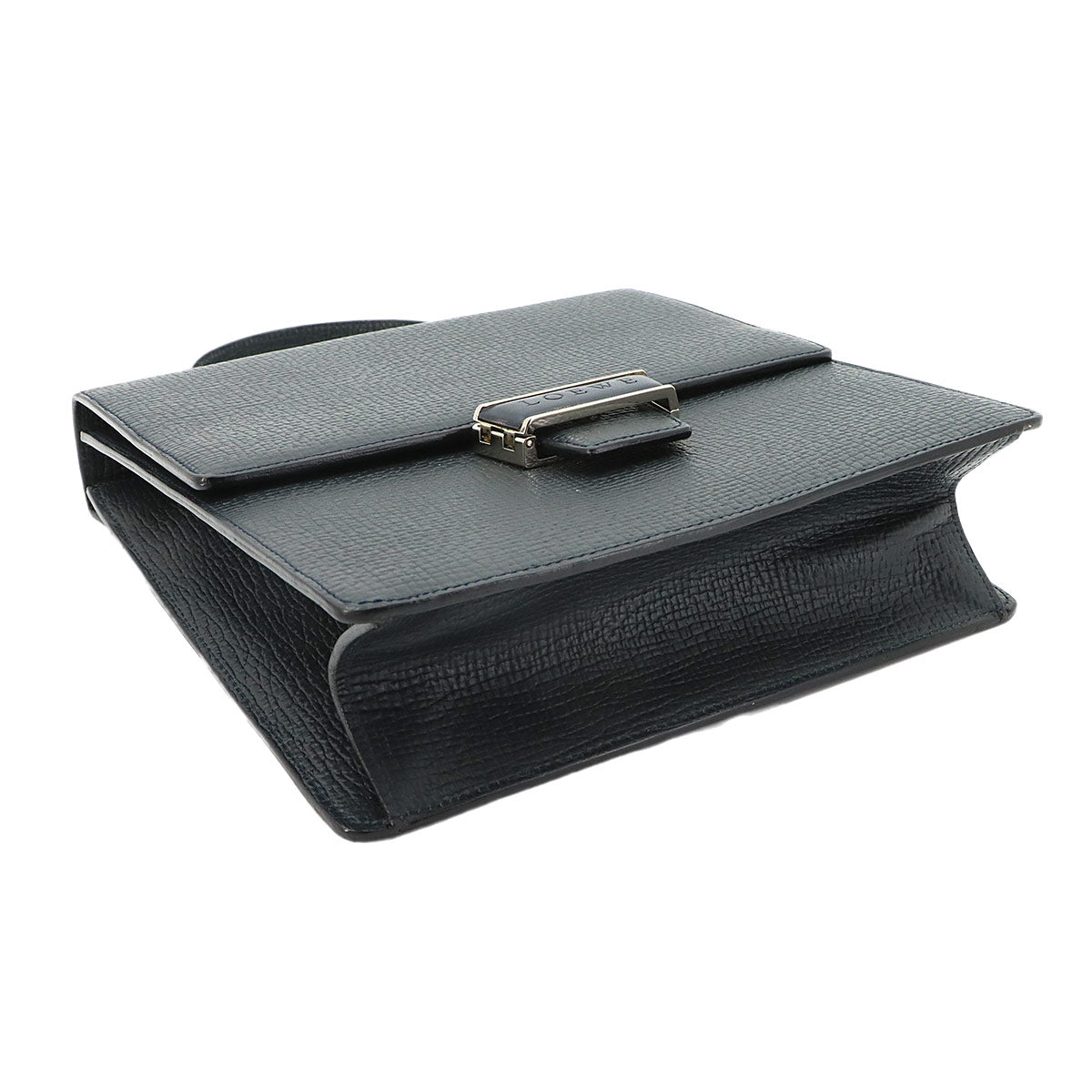 Hand Shoulder Bag Leather Blue Purse
