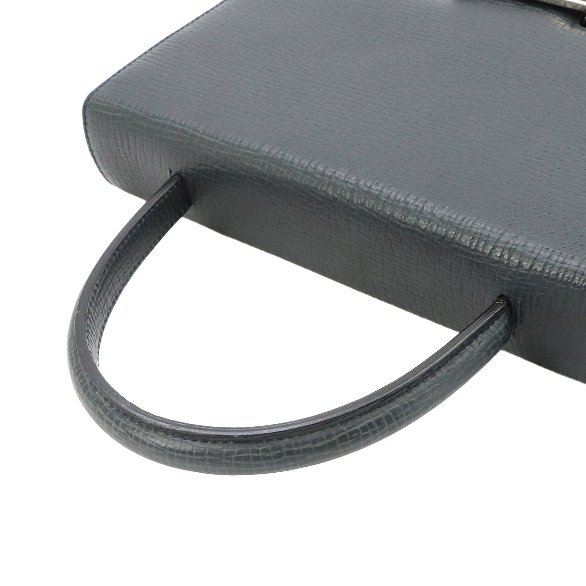 Hand Shoulder Bag Leather Blue Purse