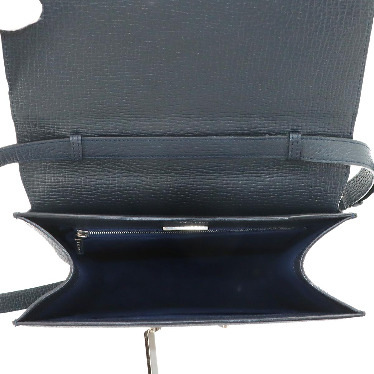 Hand Shoulder Bag Leather Blue Purse