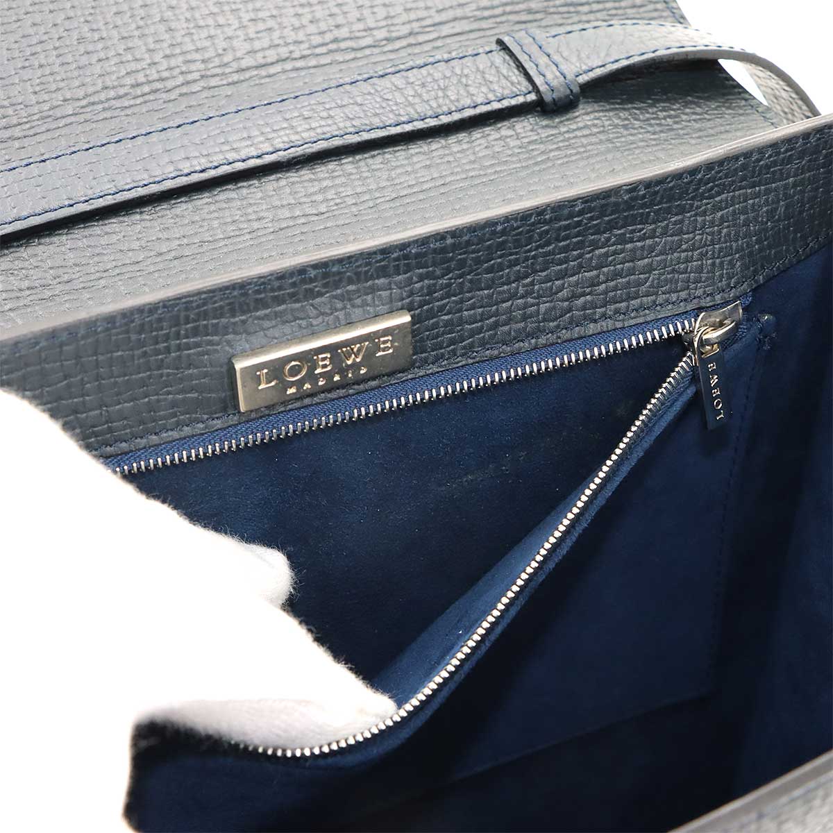 Hand Shoulder Bag Leather Blue Purse