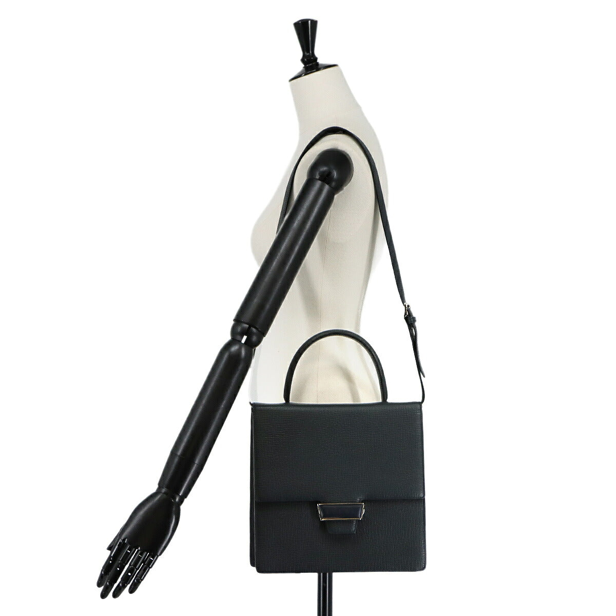 Hand Shoulder Bag Leather Blue Purse