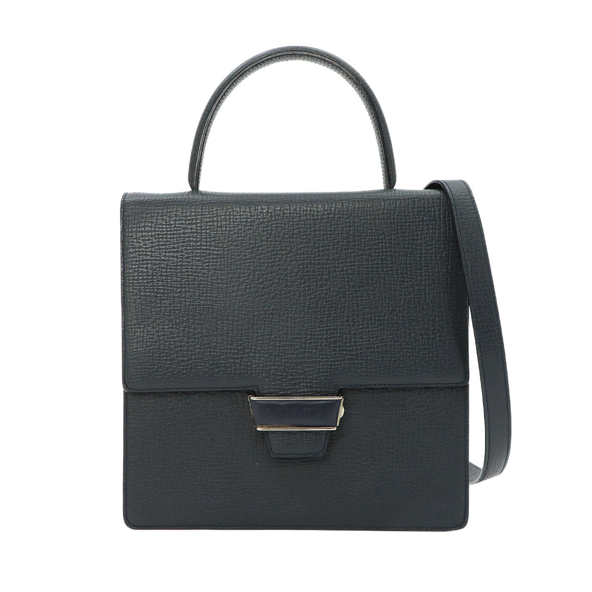 Hand Shoulder Bag Leather Blue Purse
