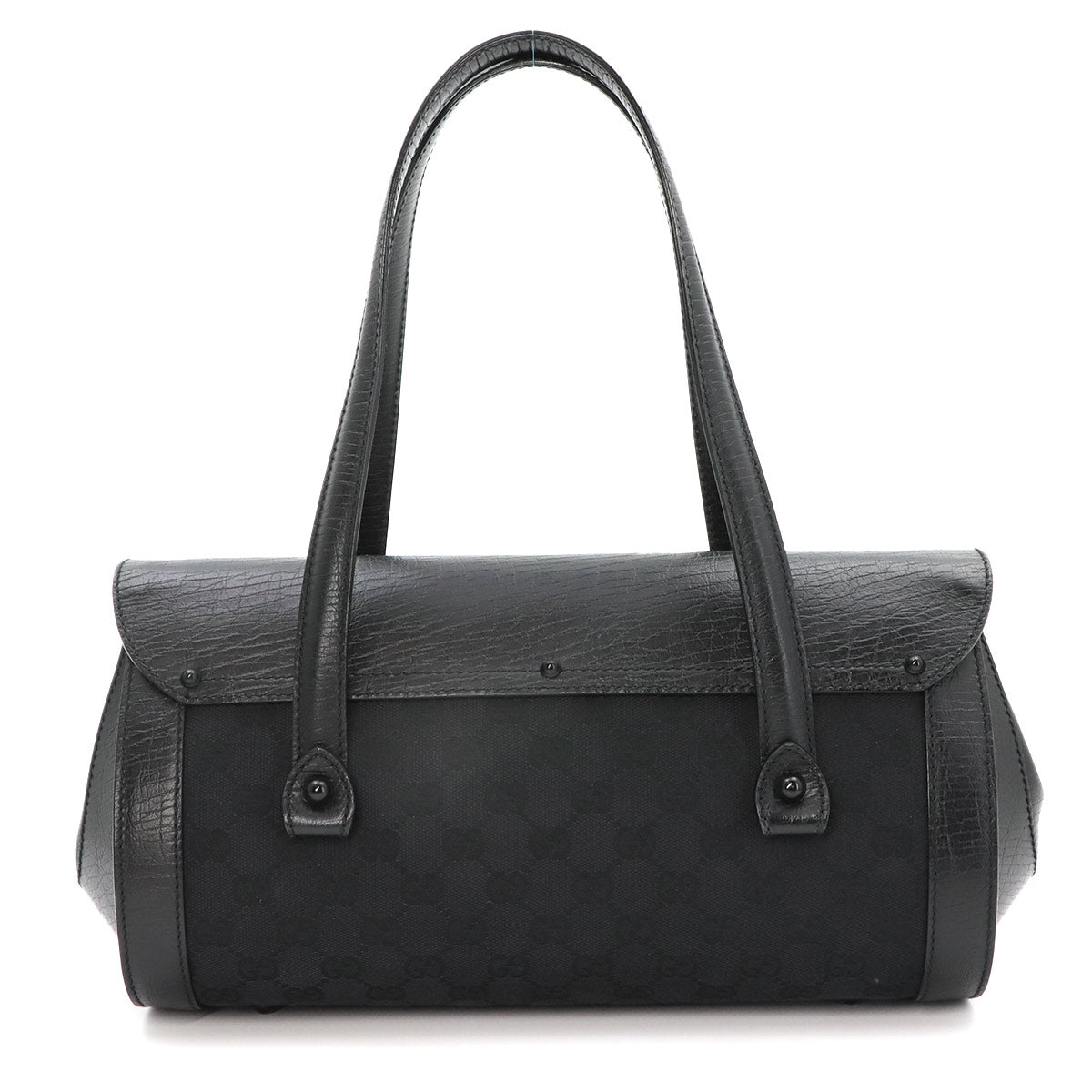 Bamboo Hand Bag GG Canvas Leather Black 111713 Purse