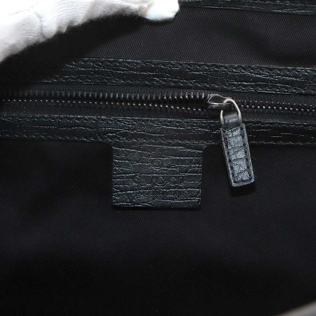 Bamboo Hand Bag GG Canvas Leather Black 111713 Purse