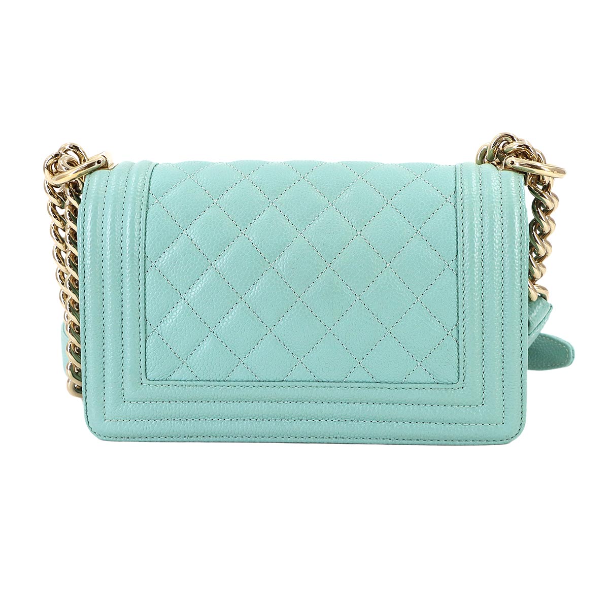 BOY CHANEL Small Chain Shoulder Bag Leather Blue A67085
