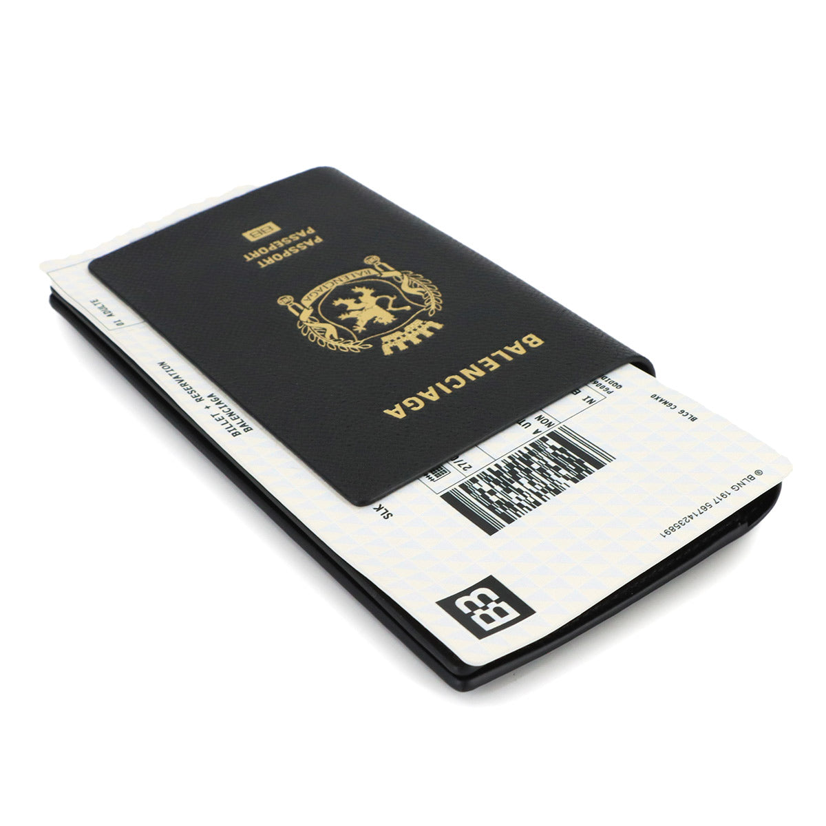 Passport Long Wallet 1Ticket Leather Black 787774