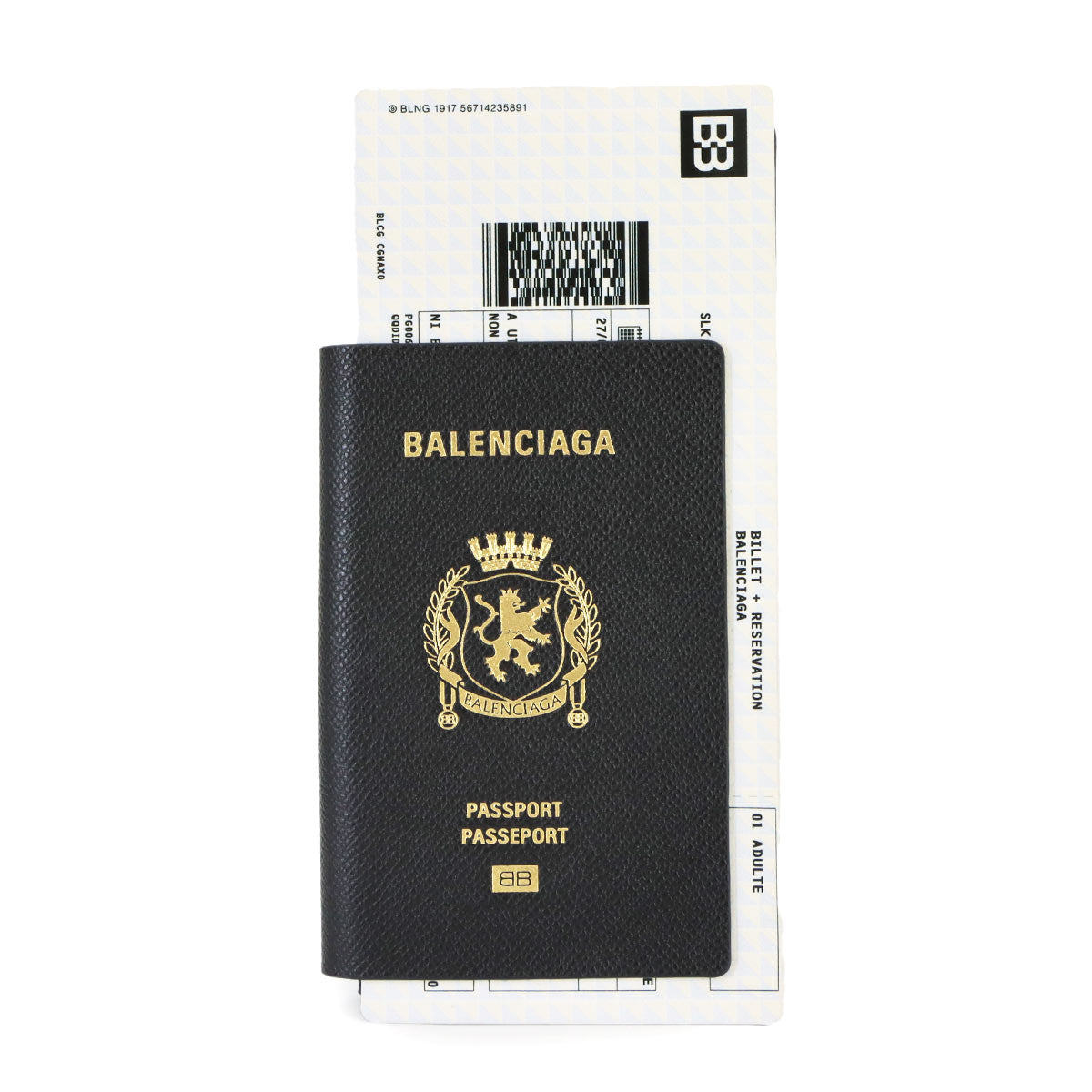 Passport Long Wallet 1Ticket Leather Black 787774