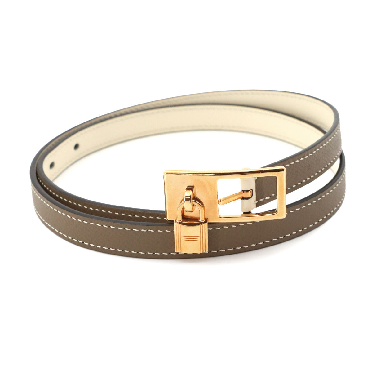 Lucky 15 Reversible Belt Veau Epsom Etoupe Nata Accessory
