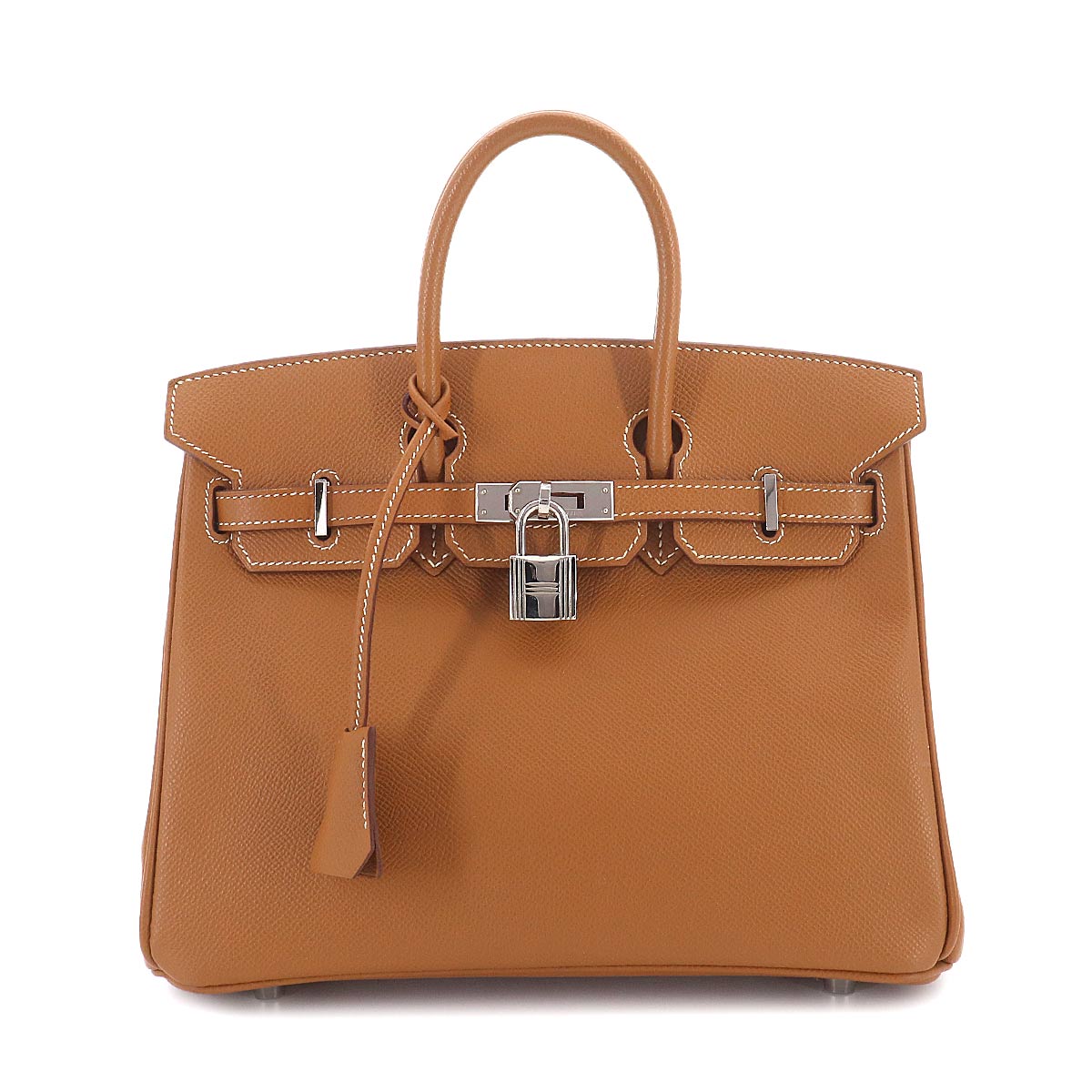 Birkin 25 Epsom Gold Hand Bag Brown Purse