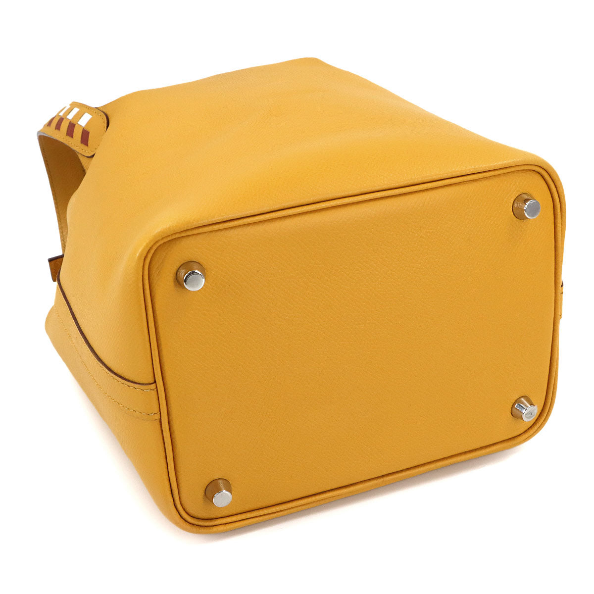 Picotin Lock PM Tressage Hand Bag Epsom Jaune Amber Brique