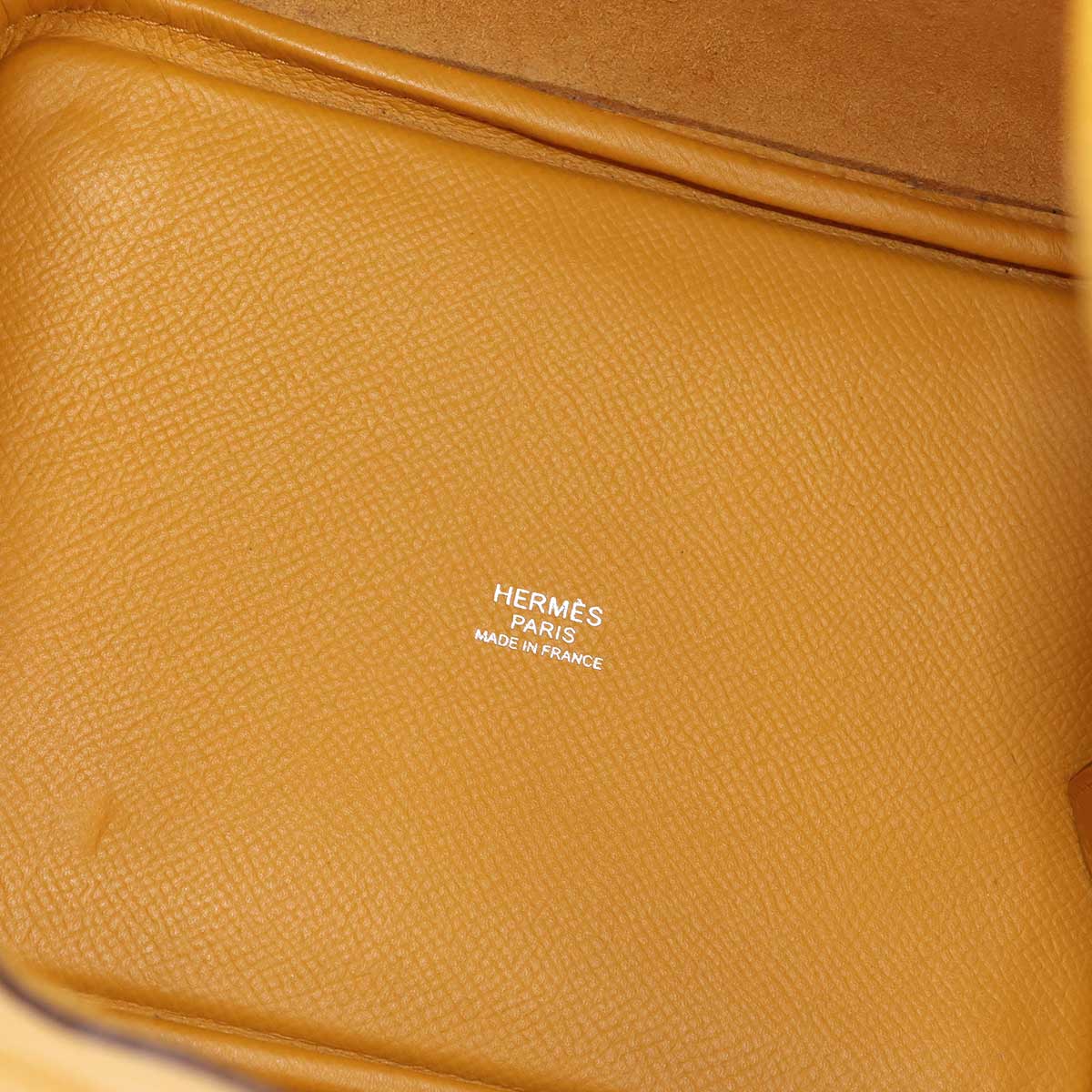 Picotin Lock PM Tressage Hand Bag Epsom Jaune Amber Brique